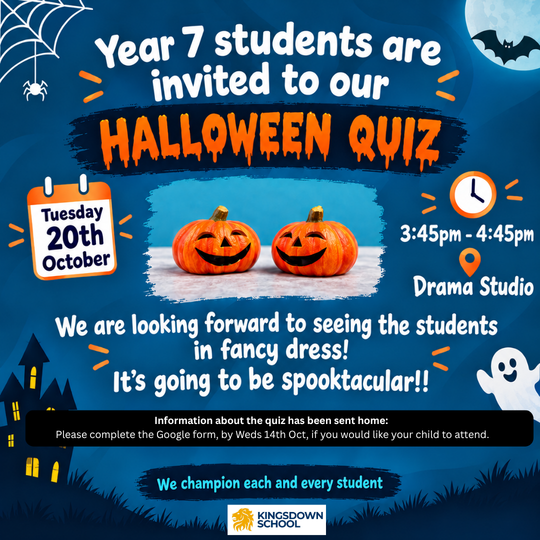 Year 7 students are invited to our: 🎃 